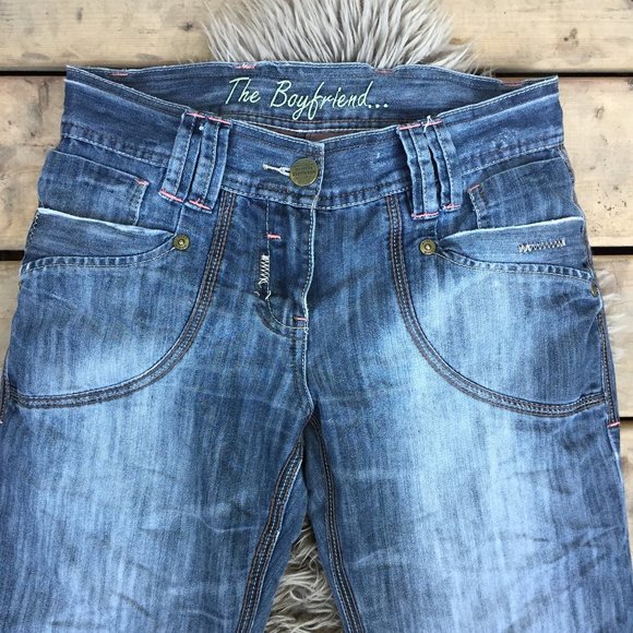 Next "The Boyfriend" wide leg low rise jeans - size 12L Euro/8 US - Picture 2 of 9